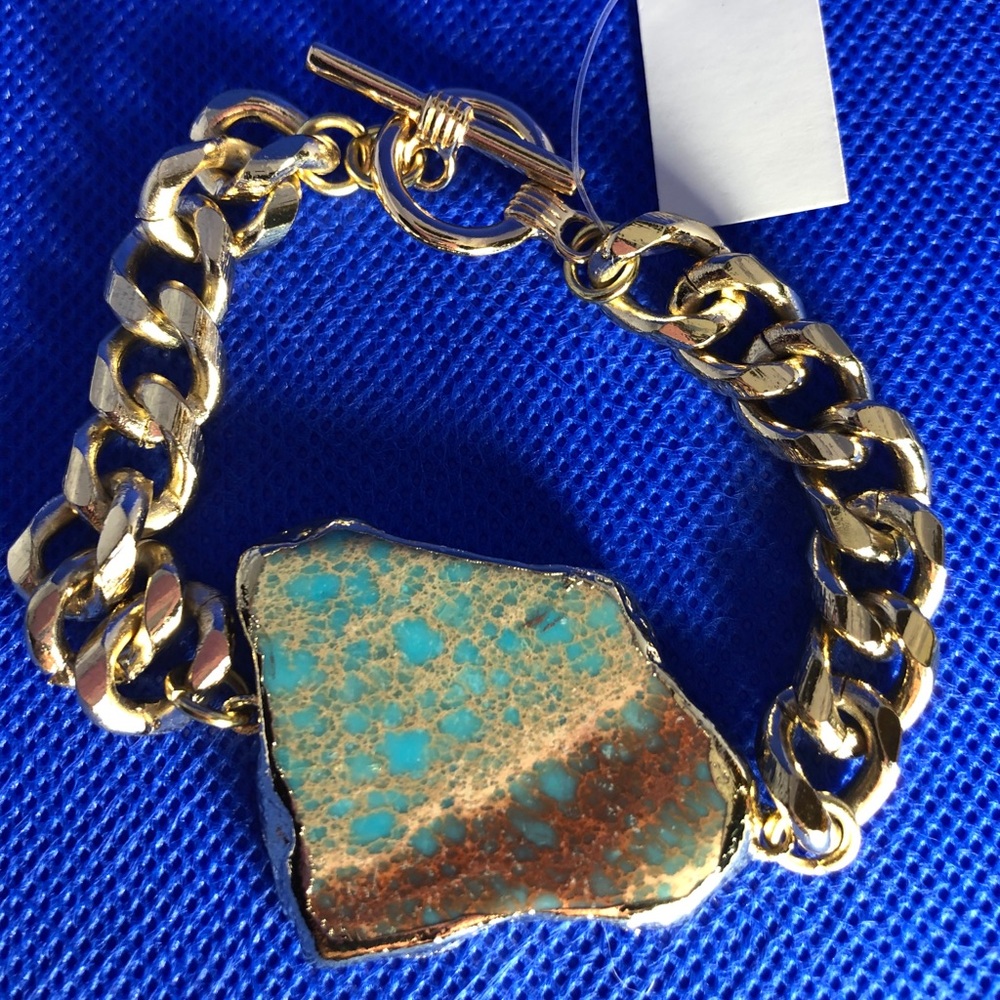 Gold Tone & Stone Bracelet